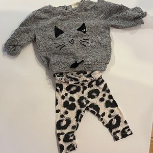 Jessica Simpson Gray Cat Sweater w Matching Leggings